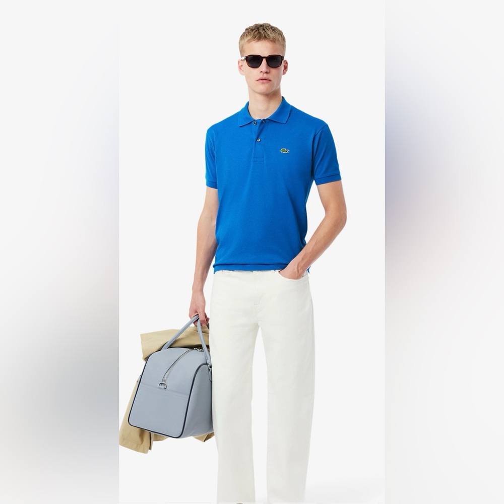 LACOSTE 100% Cotton Mens Classic Blue Polo